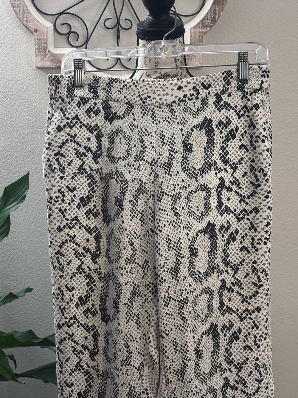 J. Crew Black and White Snake Print Pants